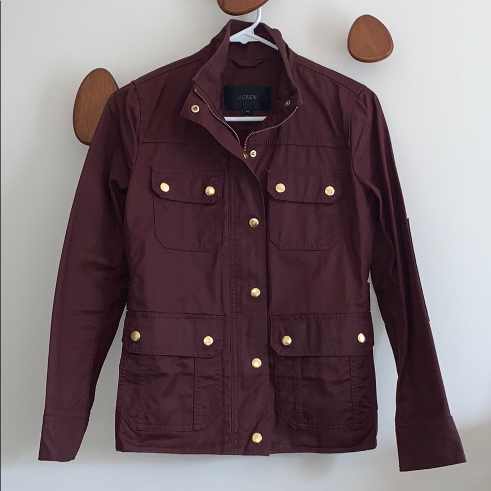 EUC J. Crew Burgundy Field Jacket - Worn Once! SP